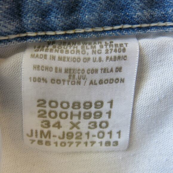 LEE Distressed Jeans 34x30-actual 32x27 Men's Stone Washed Trashed Light Blue - Picture 10 of 11